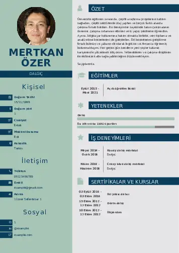 Dalgıç CV Örnekleri cv indir